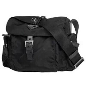 Prada Plate Shoulder Bag Crossbody Black